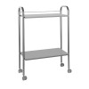 Metal and wood cart table: Two heights in gray
